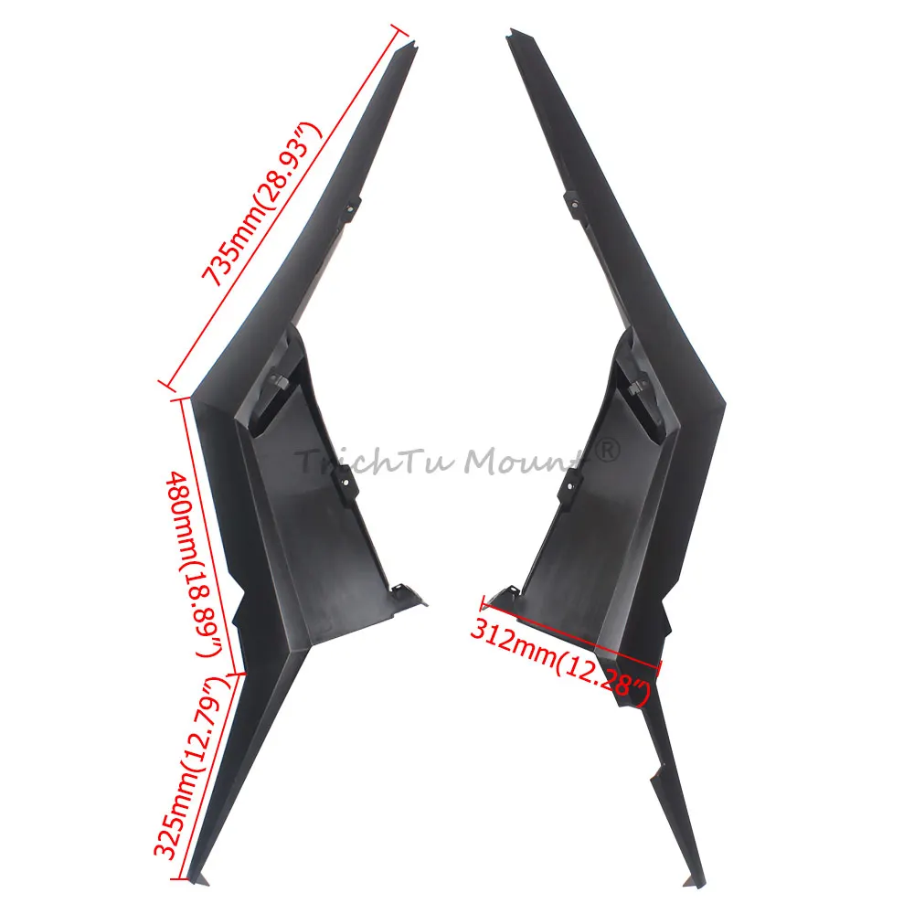 1Pair Left&Right Rear Upper Side Fender Compatible With Polaris Rzr Xp Turbo 2017-2022 High Quality Polypropylene Black Fender