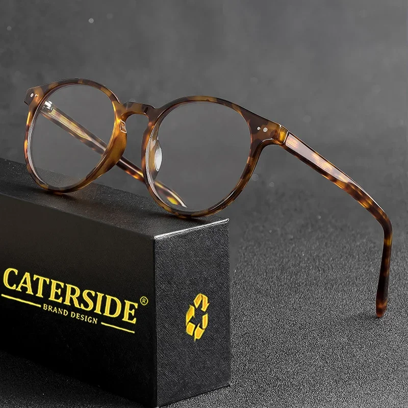 CATERSIDE Classic Round Men Eyeglass Frame TR90 Luxury Brand Design Women Prescription Spectacle Frames Core Insert Temple 2024
