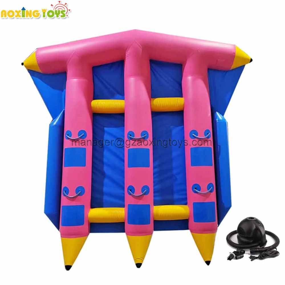 Giant Outdoor PVC 0.9mm Inflatable Flying Fish Water Sports Games Toys Banana Boat  For Adult