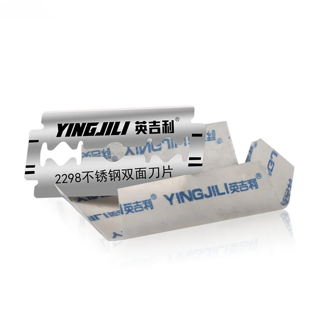 شفرات حلاقة لشفرات الحلاقة ذات الحافة المزدوجة، شفرات من الفولاذ المقاوم للصدأ تستخدم لسكين الطي مع الحلاقة وإزالة الشعر 10/20 قطعة #5