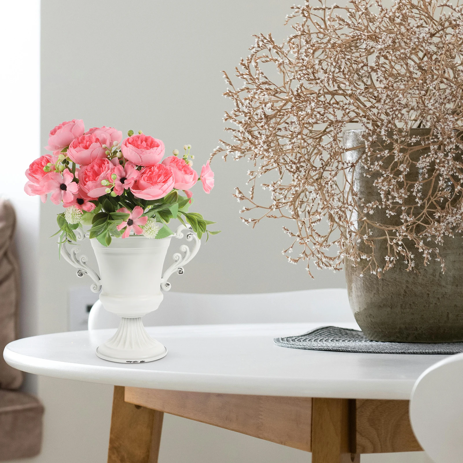 Tall Vase Pedestal Planter Decor Centerpiece Trophy Shape Large Urn Flower Arrangement