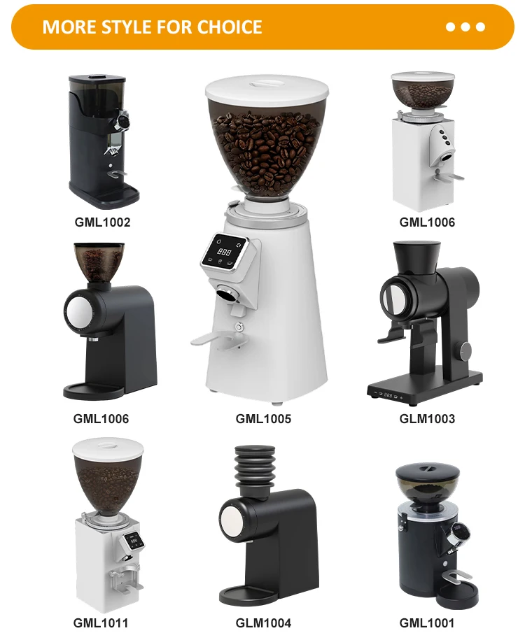 Touch Screen Control Electric 64mm Burr 11 Speed Adjustable 800g Coffee Grinder Machine