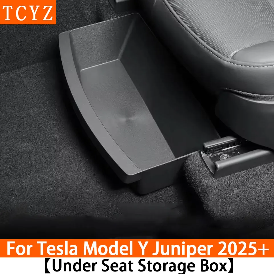 

For Tesla New Model Y 2025 Juniper Launch Under Seat Storage Box Case Car Seat Organizer Vehicle Underseat Drawer Tray Accessory