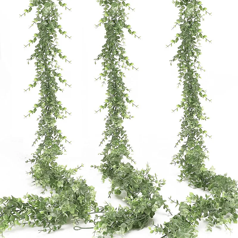 6Ft 1.8M Ins Eucalyptus Wall Hanging Plant Wedding Home Decora Fake Hanging Artificial Green Plant Artificial Eucalyptus Vine