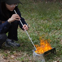Stainless Steel Foldable Blowtorch Tubes Camping equipment Outdoor Telescopic Air Blowtorch Igniters Hiking And Cooking Tools