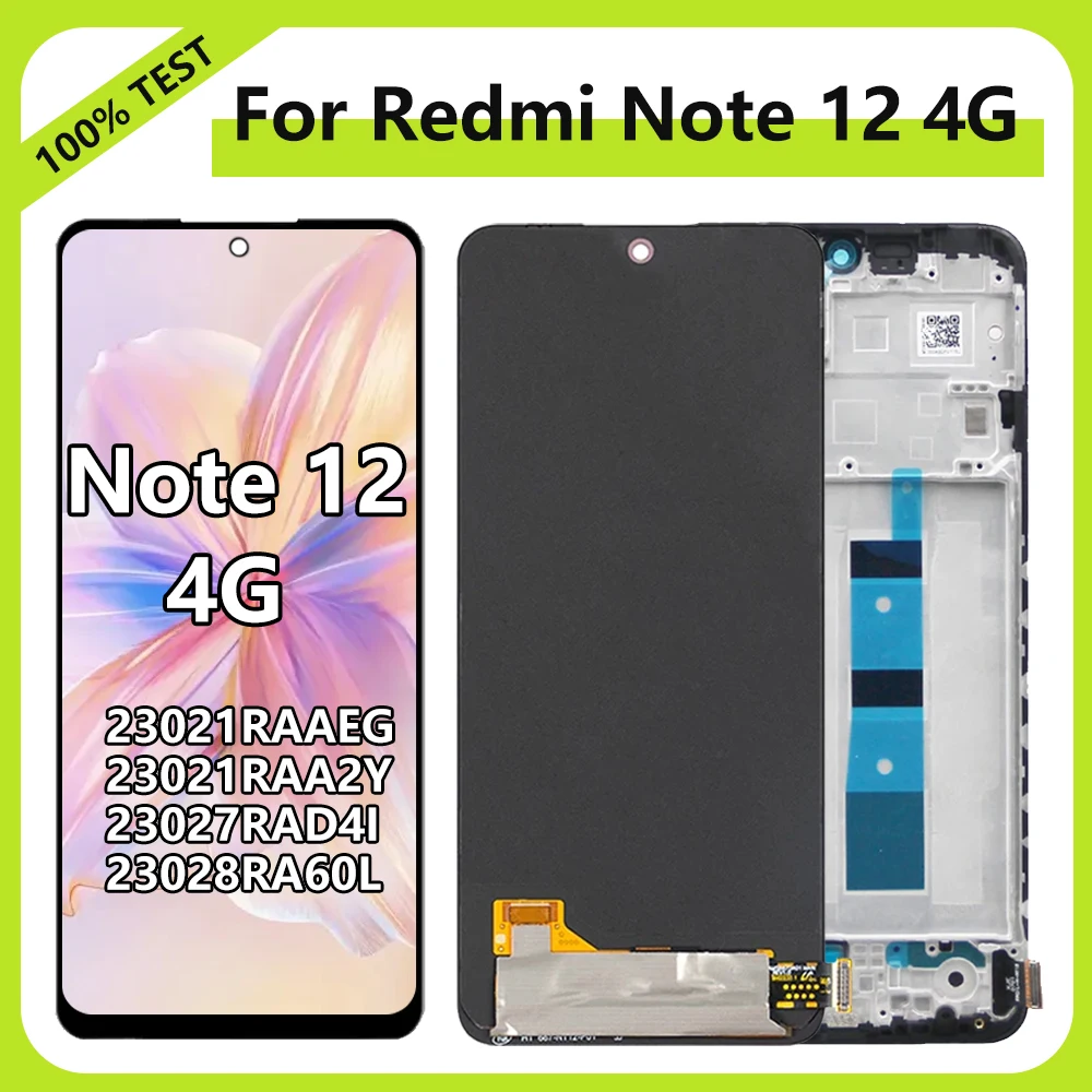 

Note12 4G Экран AMOLED ЖК-дисплей для Xiaomi Redmi Note12 ЖК-дисплей с дигитайзером сенсорного экрана 23021RAAEG 23021RAA2Y ЖК-дисплей