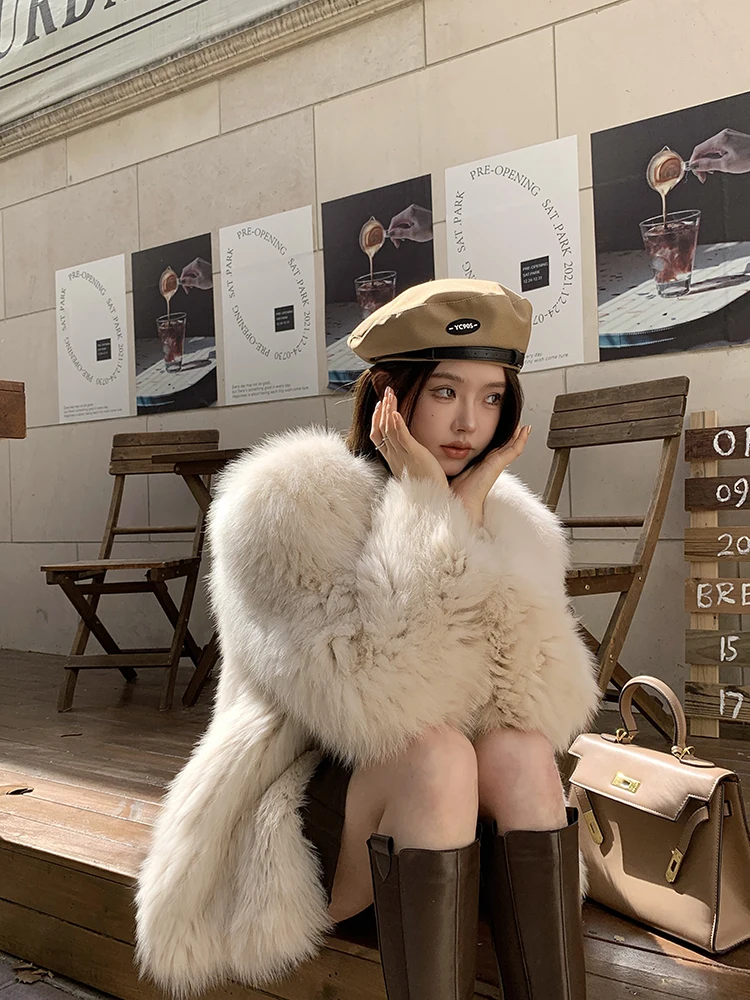 

Double-Sided Fur Coat Linlin Brand Luxury Winter Faion Women's Outerwear Warmth Comfortable Finni Imported Hair