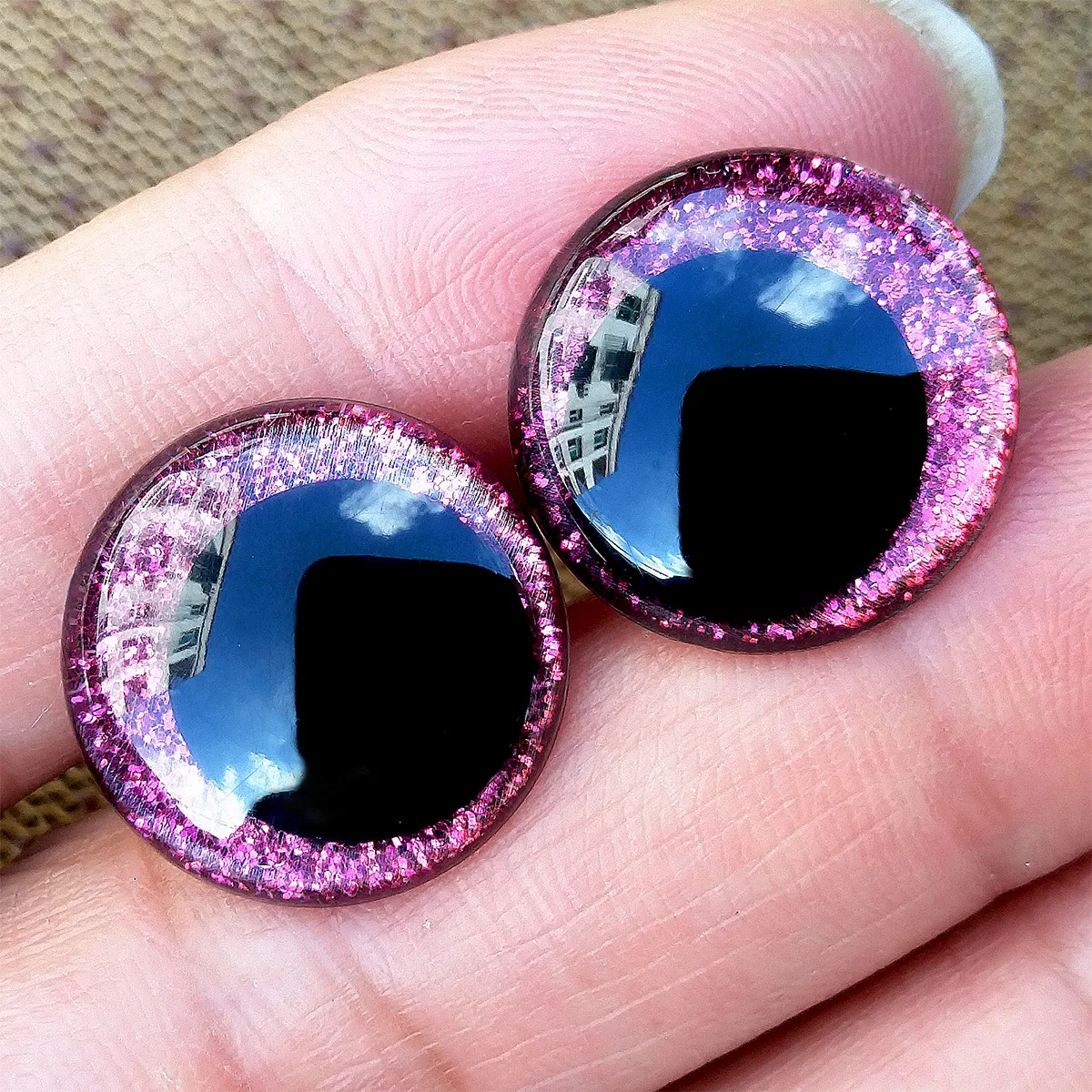 20 stücke 18mm Exzentrische-Schuppen Glitter Flache Sicherheits Augen Für Häkeln Spielzeug Amigurumi Handwerk DIY Lustige Spielzeug Augen tier Puppe Zubehör – Detail 8