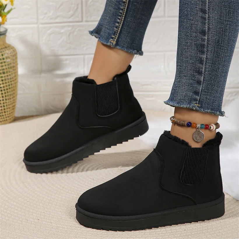 Inverno donna stivali da neve peluche caldo antiscivolo impermeabile signore appartamenti Sneakers Casual Slip on stivaletti femminili Botas Mujer