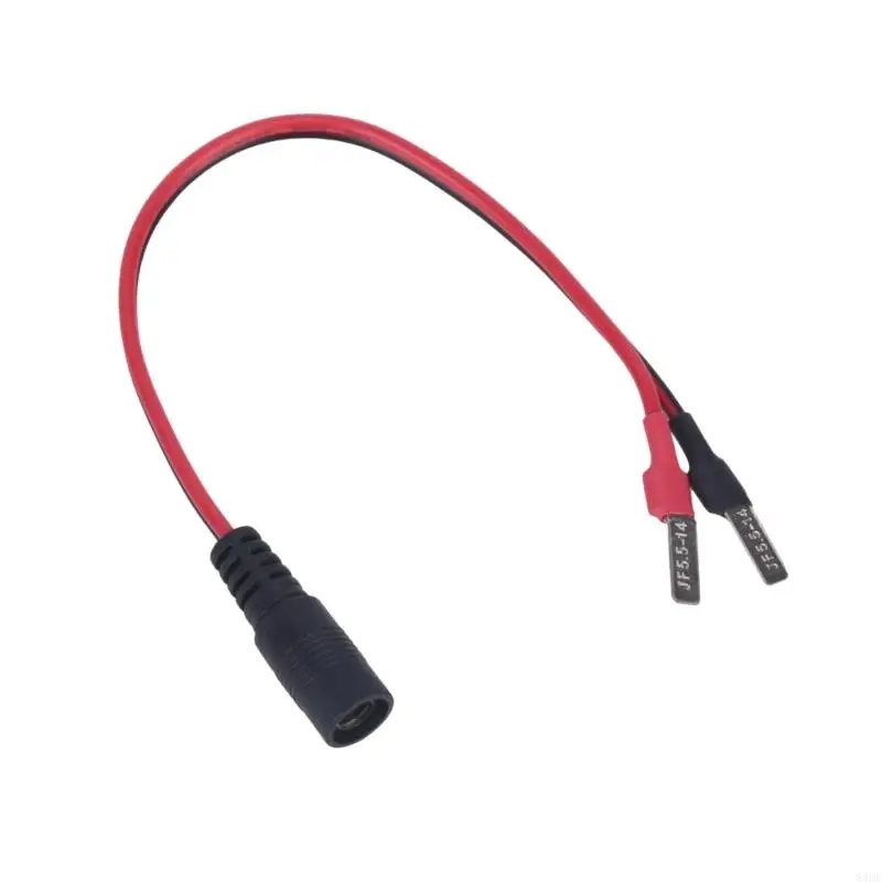 DC5.5X2.1Mm Female to C45 Tab Terminals Charging Cable for Battery Charging Setups, 22Cm Adapters Leads with Redness Black