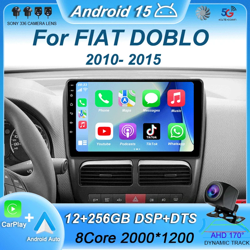 

Android 15 Car Radio For FIAT DOBLO / OPEL COMBO TOUR 2010-2015 GPS Navi 1280*720 QLED DSP Carplay Multimedia Player NO DVD