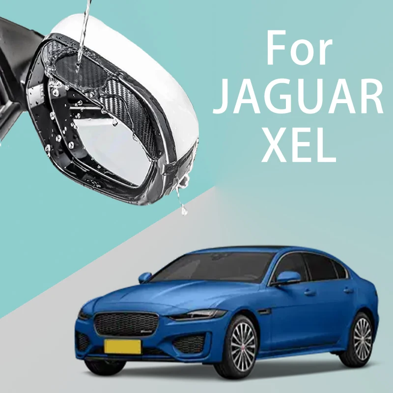 For JAGUAR XEL car rearview mirror rain brow thickened carbon fiber texture rearview mirror rain brow