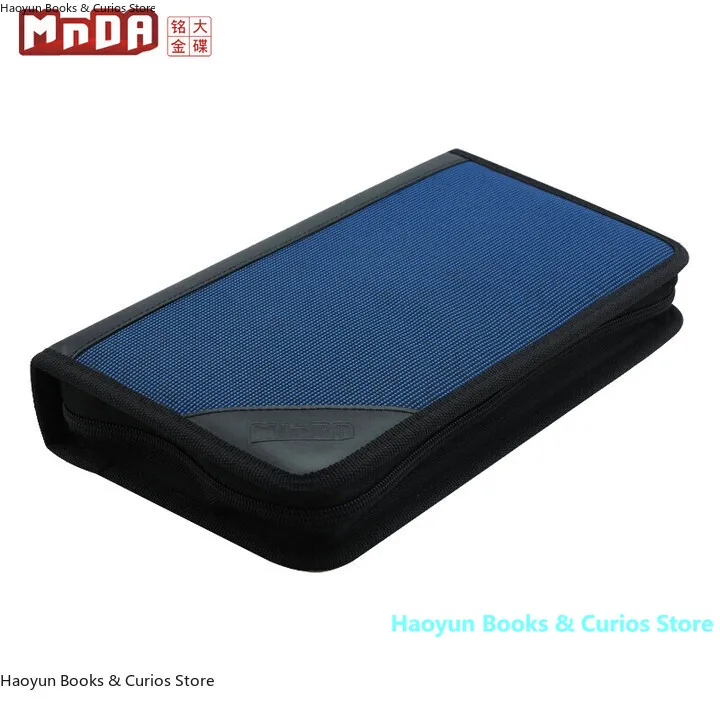 Support de CD pour visière de voiture pour 80 disques, sac de rangement pour CD/DVD en toile bleue, sac en toile, portefeuille pour CD en toile Durable et résistant aux rayures