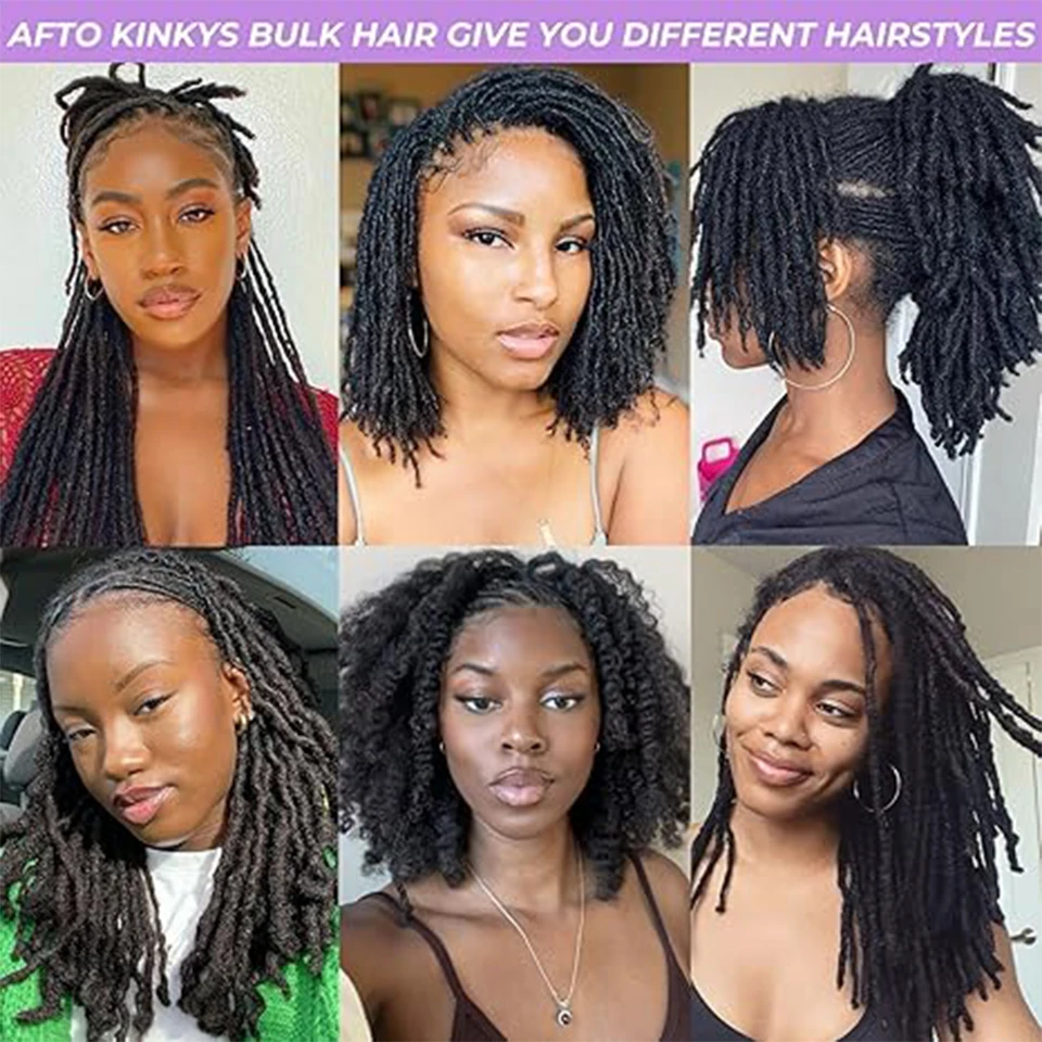 Afro Keriting Massal Rambut Manusia Reggae Kepang Kotor Brasil Alami Crochet Rambut Ekstensi Gimbal Grosir Barang Massal