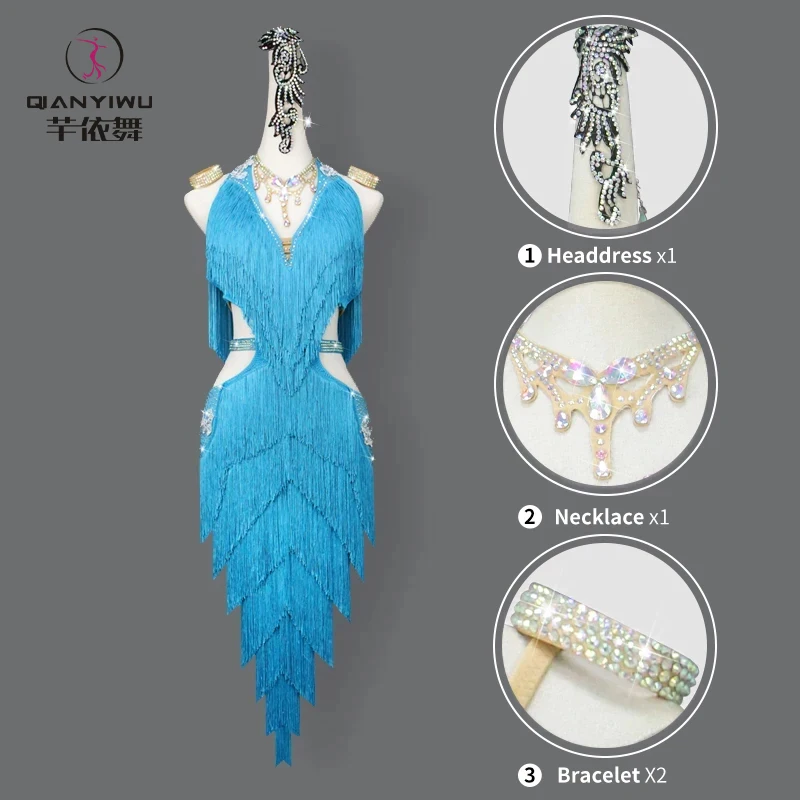 Novo vestido de dança latina sexy feminino salão franjas saia profissional roupas de festa ao ar livre meninas prática wear terno baile samba