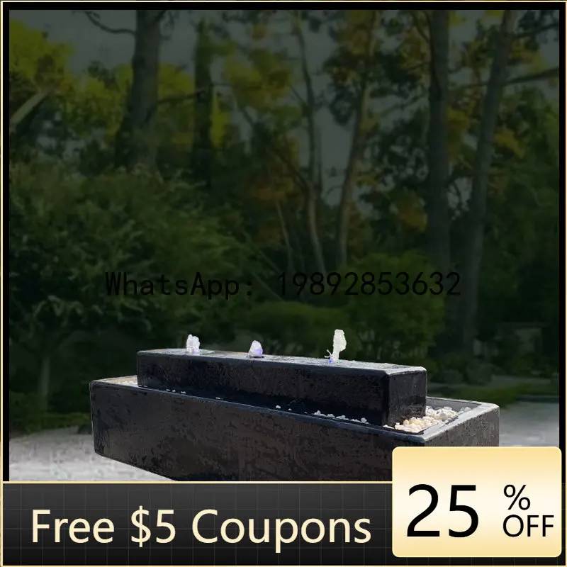 LYY     Carving Flowing Water Stone Bowl Courtyard Garden Marble Landscape Japanese Style Fountain Water Bowl Basin Pool