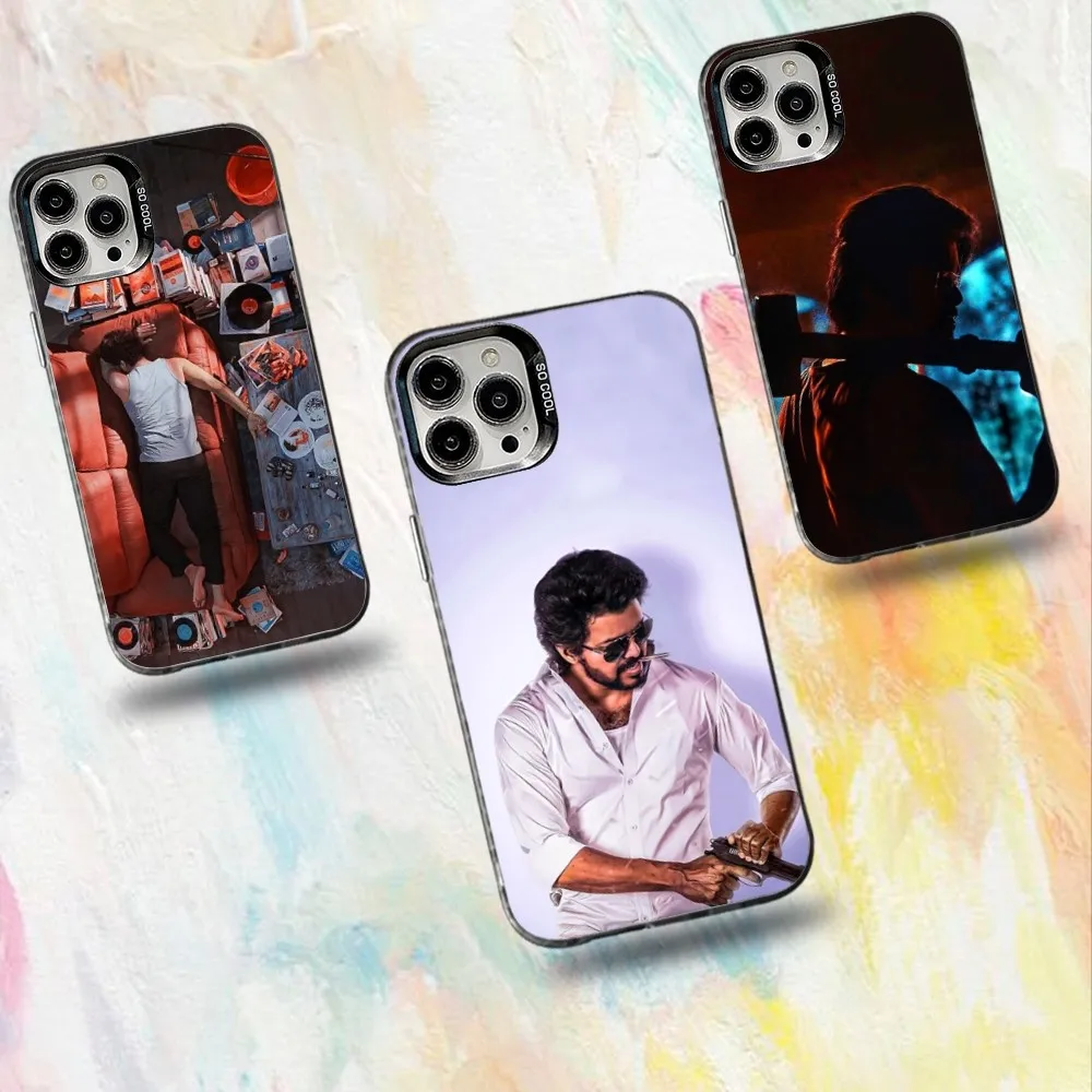 

Singer T-Thalapathy Vijay Phone Case For iPhone 16,15,14,13,12,11,Mini,Pro,SE,MAX White Matte Shockproof Cover