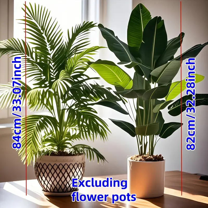 2 stks 82 cm Grootschalige Simulatie Kunstmatige Palmboom en Bananenbladeren Potplanten Indoor Groene Planten Tuin Potplant