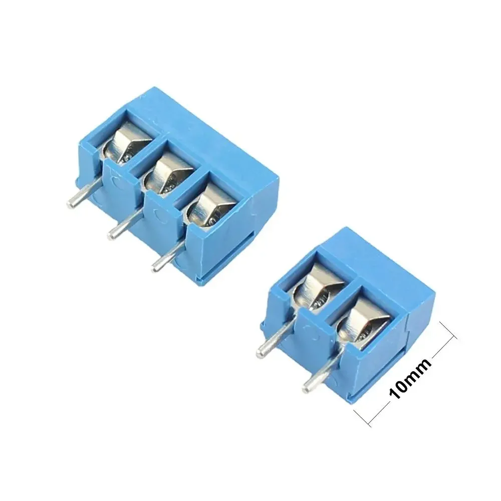 100 pcs 2 Pin Screw blue PCB Terminal Block Connector 5mm Pitch