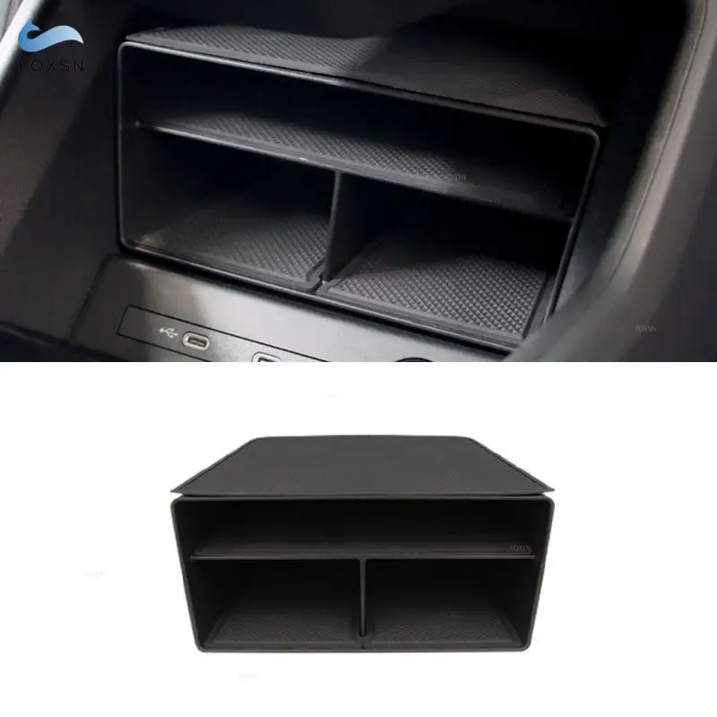 

ABS Plastic For Audi Q4 E-tron 2022 2023 2024 Car Interior Stowing Tidying Central Console Storage Box Organizer Container Tray