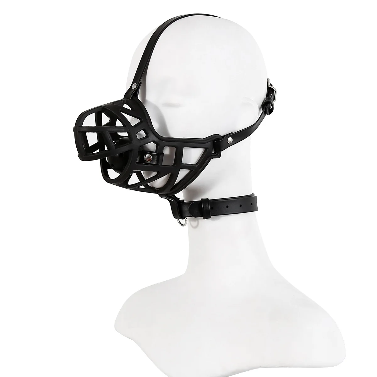 Half Face Slave Mask with Gag Ball Muzzle BDSM Bondage Restraint Fetish Mouth Gag Hood Sex Toys for Couples Adult Games Pet Play