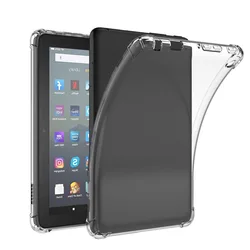 Crystal Case for Amazon Fire 7 Tablet 2022 Release 12th Gen 7 inch Soft TPU Cover Anti-Shock Protection Case Transparent