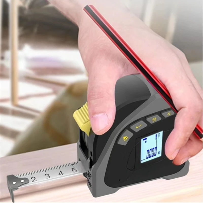 

40M Laser Ruler Tape Measure, Infrared Multi-Function Rangefinder, Precision Tool For Volume Measurement And Pythagorean Theorem