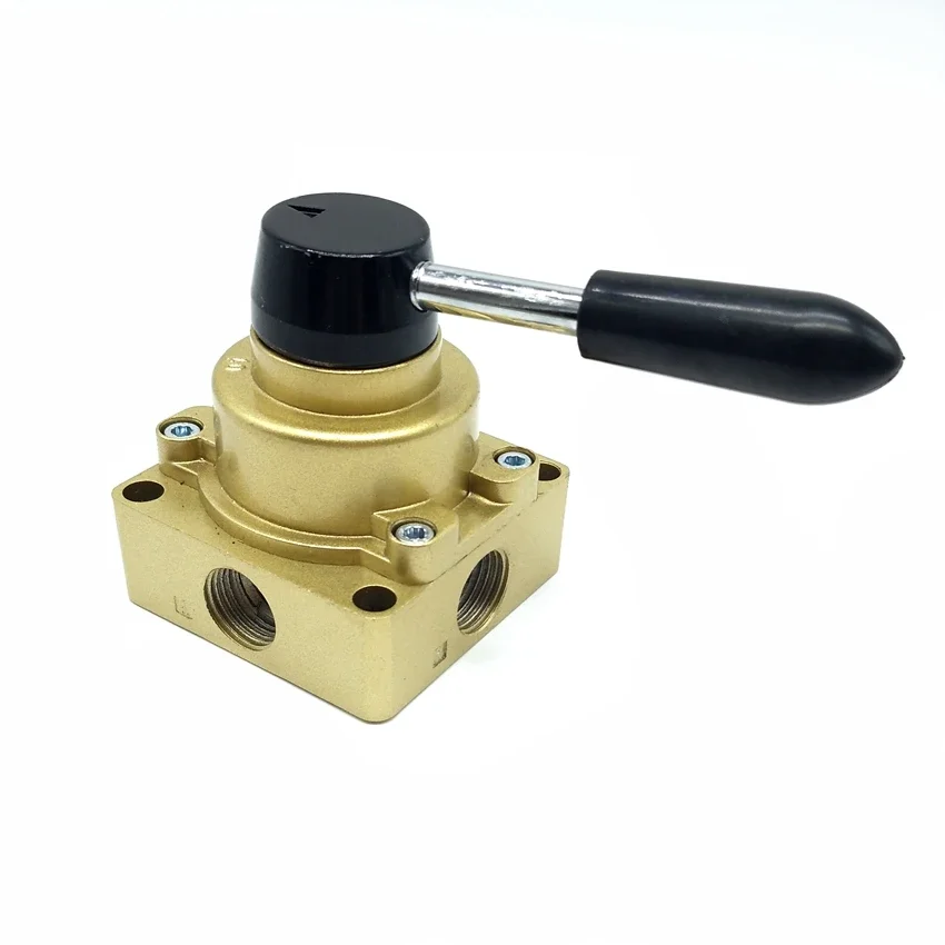 

6pcs HV-03 Hand Lever Valve 4 Ports 3 Position Control Mechanical Valve HV-03 3/8''