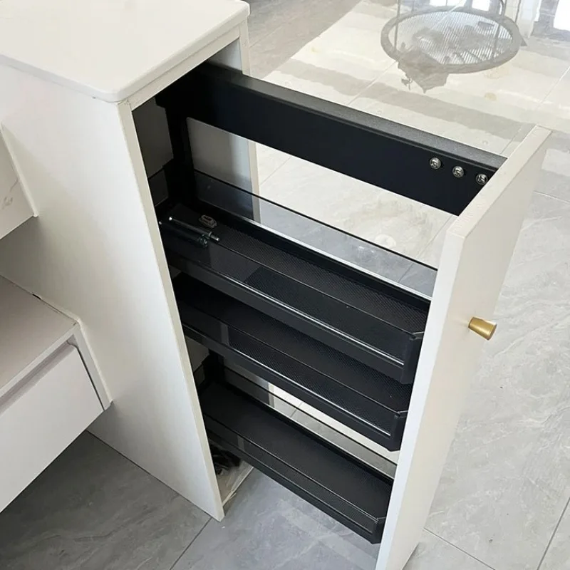 Half-wall basket dry and wet separation side-mounted narrow cabinet, small basket rack