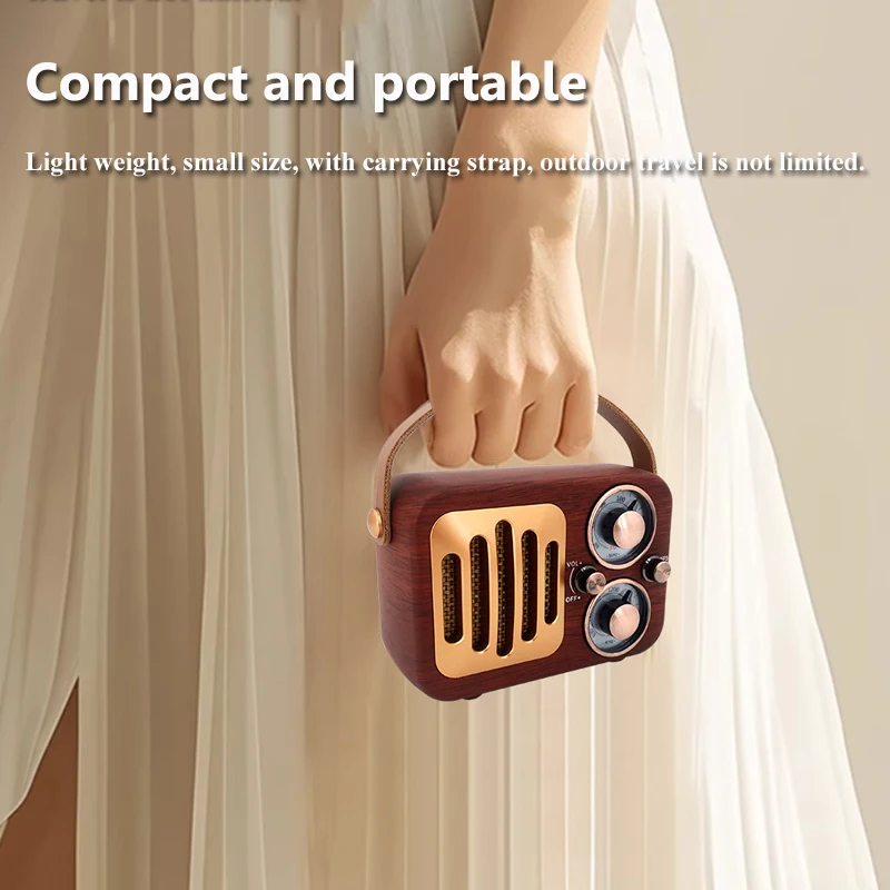 Портативный ретро FM AM радио, классический винтажный радиоприемник, перезаряжаемый беспроводной Bluetooth-динамик, TF-карта, USB AUX, аудиоплеер