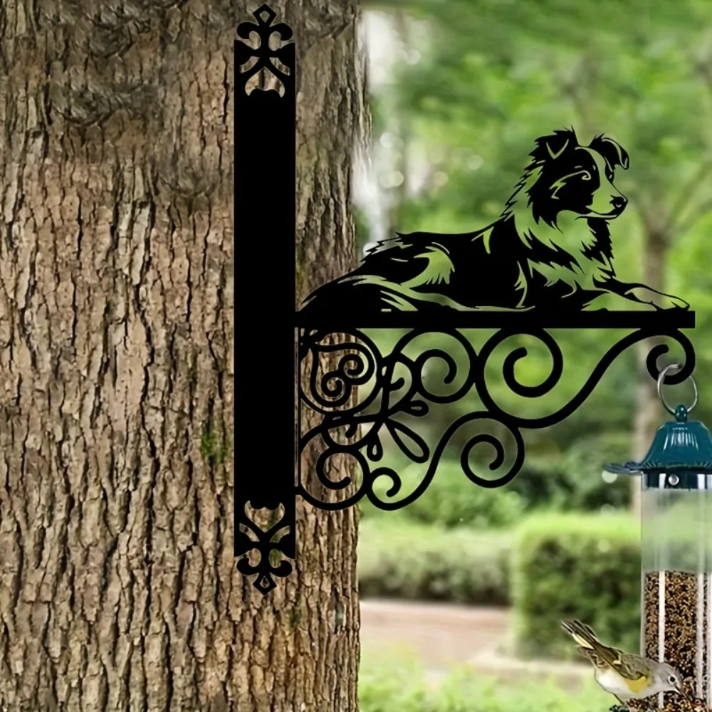 Border Collie Sling Holder, Border Collie Sling Holder, Garden Dog Sling Holder, Garden Decoration, Iron Materials
