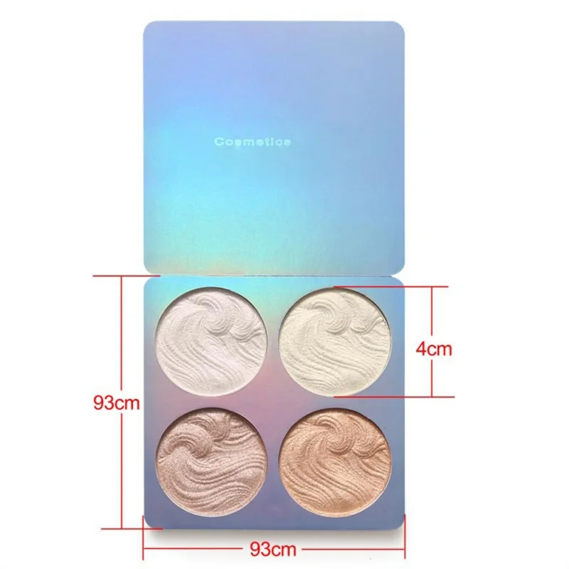 4 Colors Waterproof Face Baked Highlighter Palette Bronzers Powder Shiny Brighten Skin Tone Makeup Luminous Contour Long Lasting