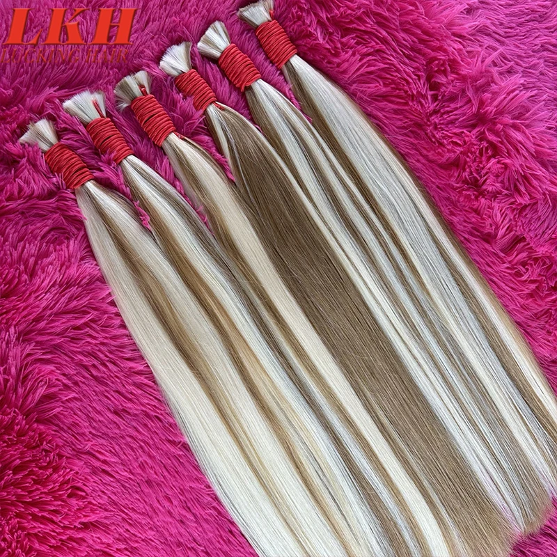 Extensiones de cabello humano de doble dibujo, cabello 613 Rubio Natural, adecuado para teñir todos los colores, virgen India vietnamita en bruto,