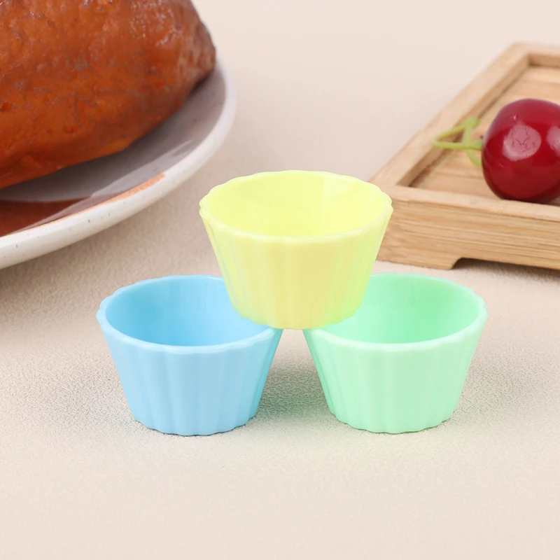 5 Stuks Poppenhuis Mini Ei Taart Cups Simulatie Cake Cup Model Keuken Accessoires Voor Poppen Huis Decor Kinderen Doen Alsof Spelen Speelgoed