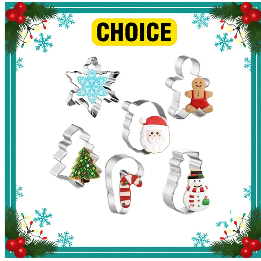 

Christmas Cookie Cutter Gingerbread Xmas Tree Mold Christmas Cake Decoration Tool Navidad Gift DIY Baking Biscuit Mould
