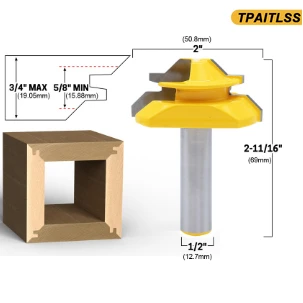 قاطعة لسان بحواف مزدوجة 45 درجة، خط بانوراما بزاوية قائمة لأعمال النجارة الاحترافية #2