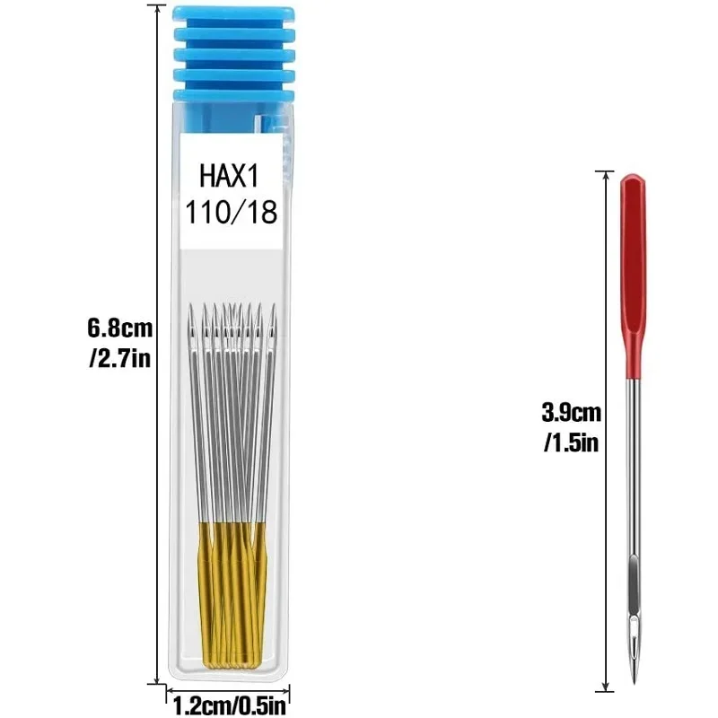 3-5-10PCS Sewing Machine Needle Point for Singer, Brother, Janome, Varmax with Size in 65/9, 75/11, 80/12, 90/14, 100/16, 110/18