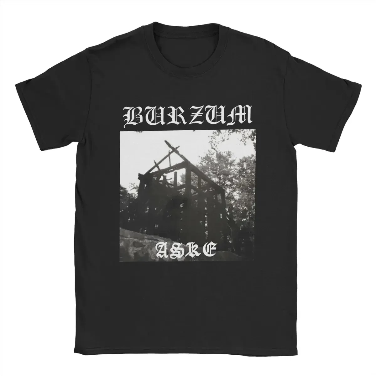 Burzum Aske تي شيرت رجالي من القطن الخالص تي شيرت عتيق برقبة دائرية تي شيرت بأكمام قصيرة تي شيرت صيفي #1