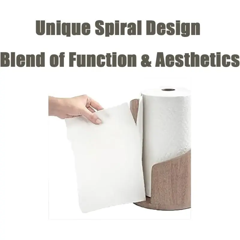 【FAVORITE!】Mountain Paper Towel Holder,Spiral Design Decorative Storage Box Countertop With Iron Holder And Round Base For Home