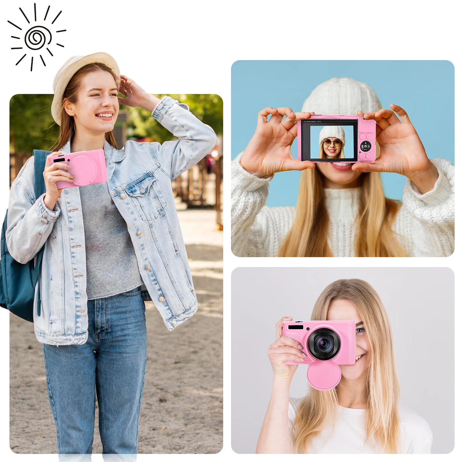 for Canon PowerShot SX740 HS/SX730 HS Soft Silicone Case Detachable Lens Cap Rubber Camera Bag Skin Anti-Scratch Slim Fit