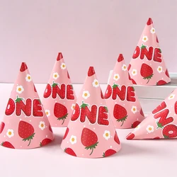 Sweet Strawberry Birthday Hat Strawberry Theme Happy One Birthday Party Decorations Kids Favors Gifts Girls Baby Shower Supplies