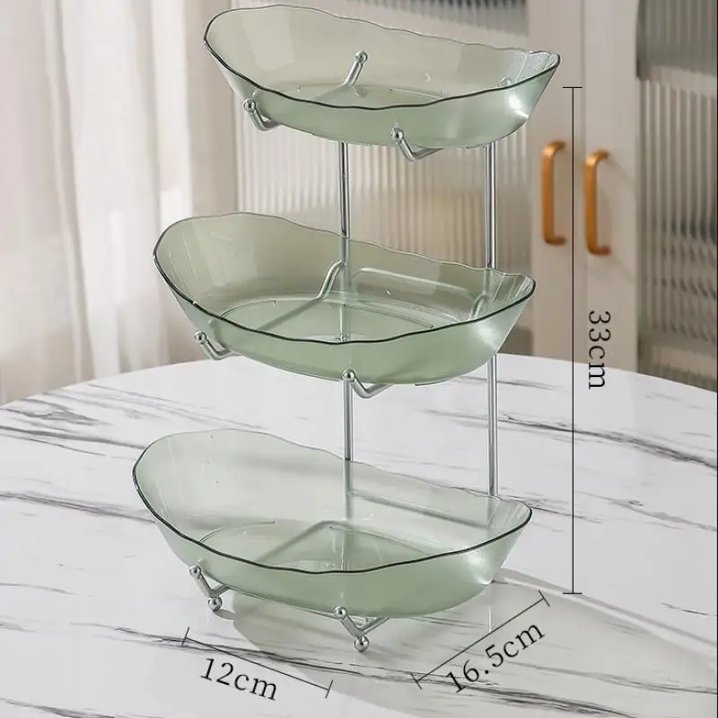 Three Layer Fruit Plate Home Living Room Plastic Snack Dish Creative Modern Dried Fruit Basket Candy Dish Cake Stand Salad Bowl