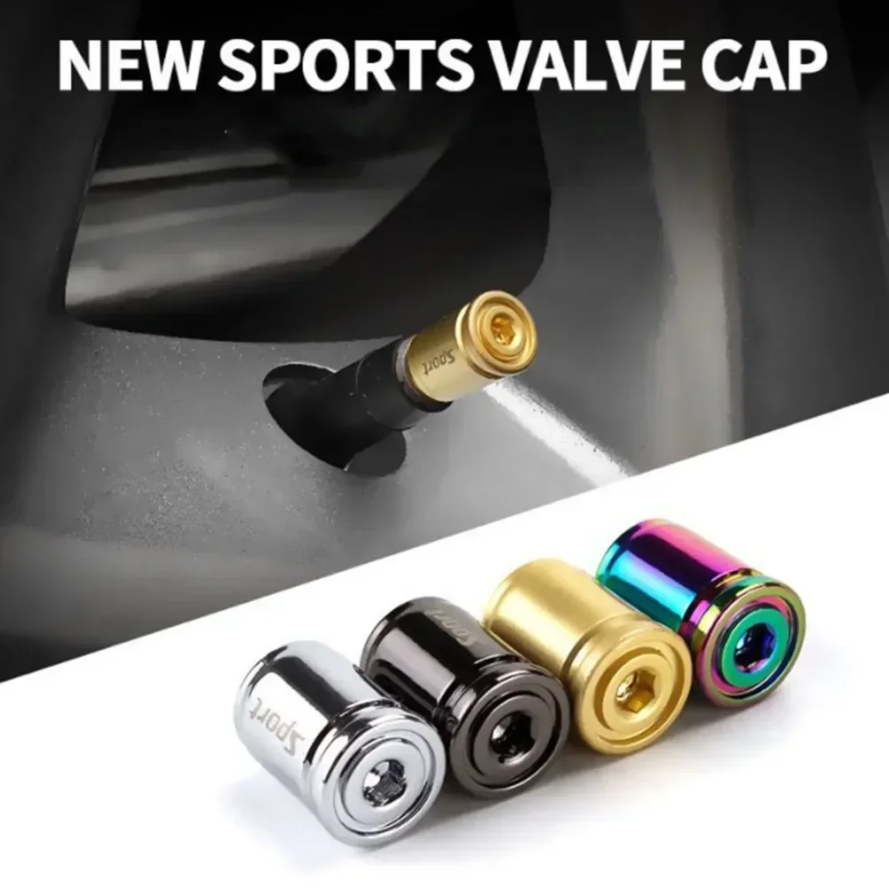 1Set Car Tire Valve Cap Anti-Theft Air Valve Stem Cap For Autos Motorcycles Bikes Durable Zinc Alloy Waterproof Dustproof