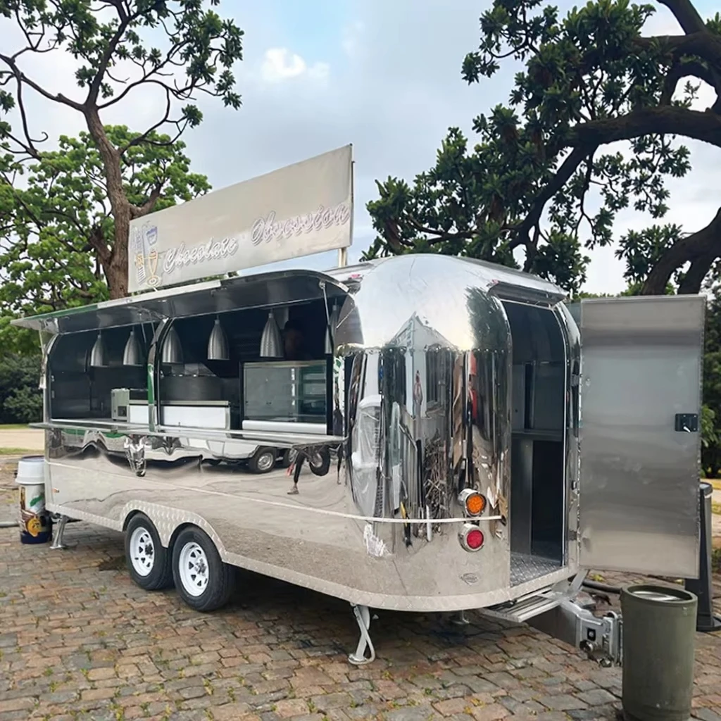 Remolque de comida móvil rápido personalizable para suministros de barbacoa, carrito de comida móvil para crepé, Pizza y Catering, remolque de comida Shawarma
