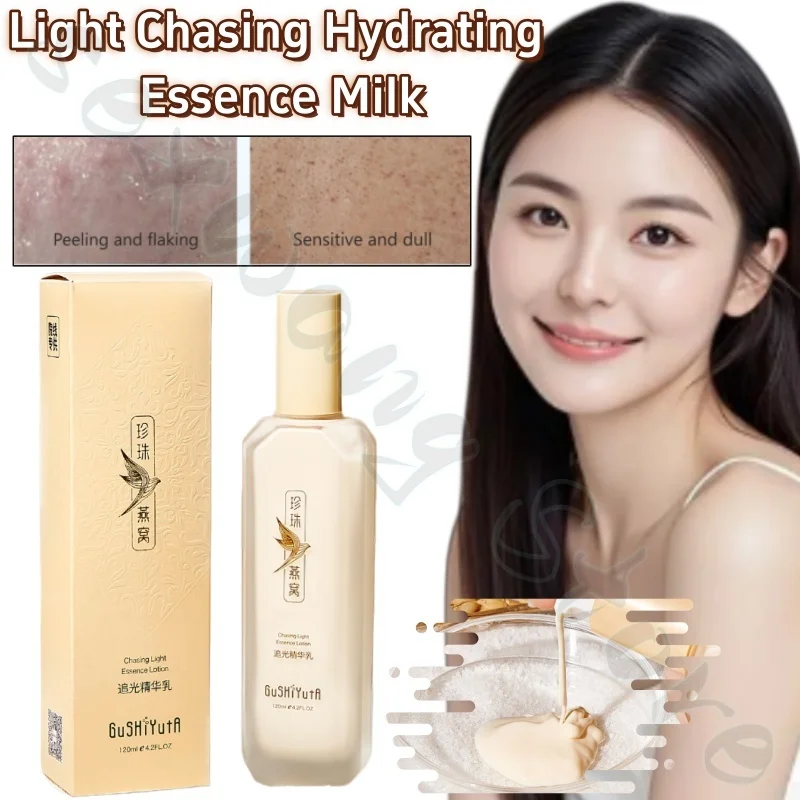 

Light-Chasing Essence Milk 120ml deeply moisturizes the skin, soothes the face, improves dryness, refreshes and is non-sticky