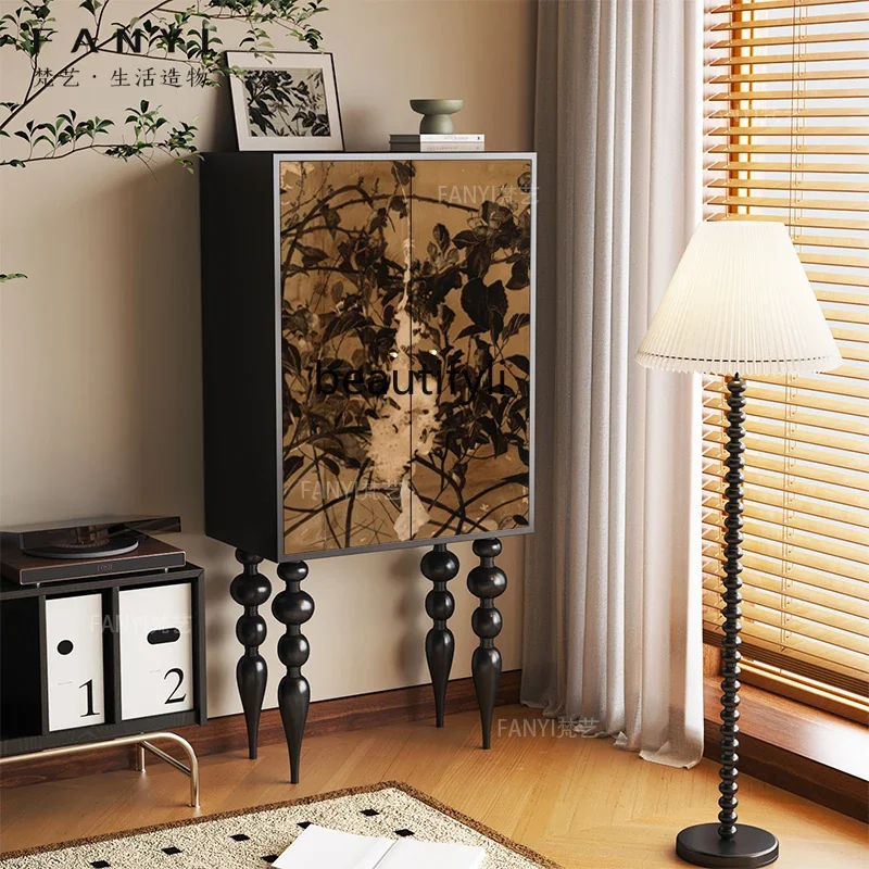 

ss 25 French, Tall, Household Solid Wood, Bedroom Bedside Bucket Cabinet Living Room Balcony Locker