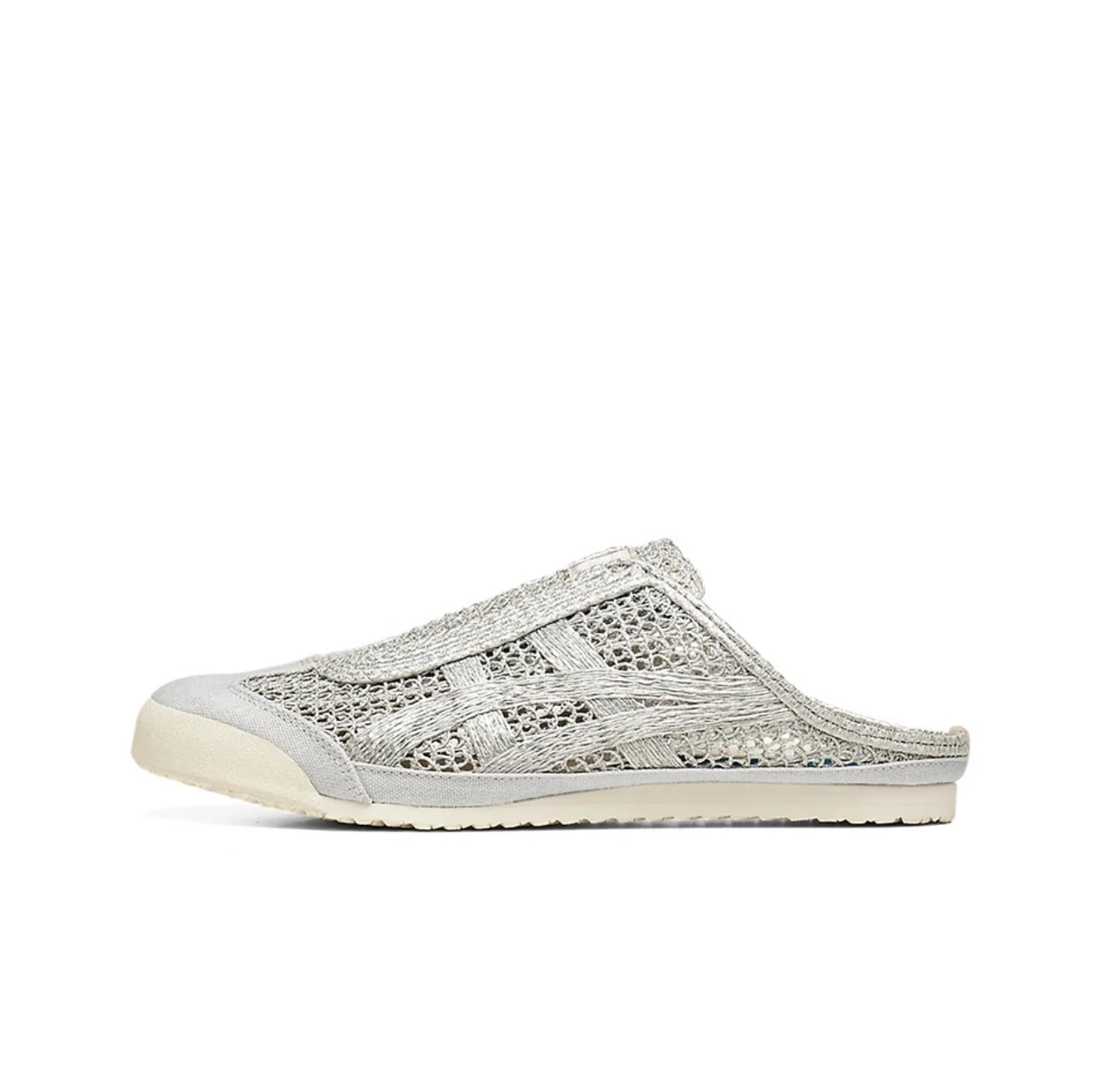 Onitsuka Tiger MEXICO 66 Sabot Breathable and Lightweight Low-top Semi-slippers Unisex Argent