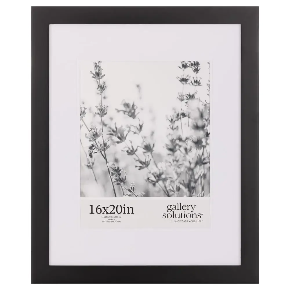 ELEVATE YOUR CHERISHED MEMORIES Black 16x20 Frame with Double White Mat 11x14 Image Quality Solid Wood Crafted Versatile Display