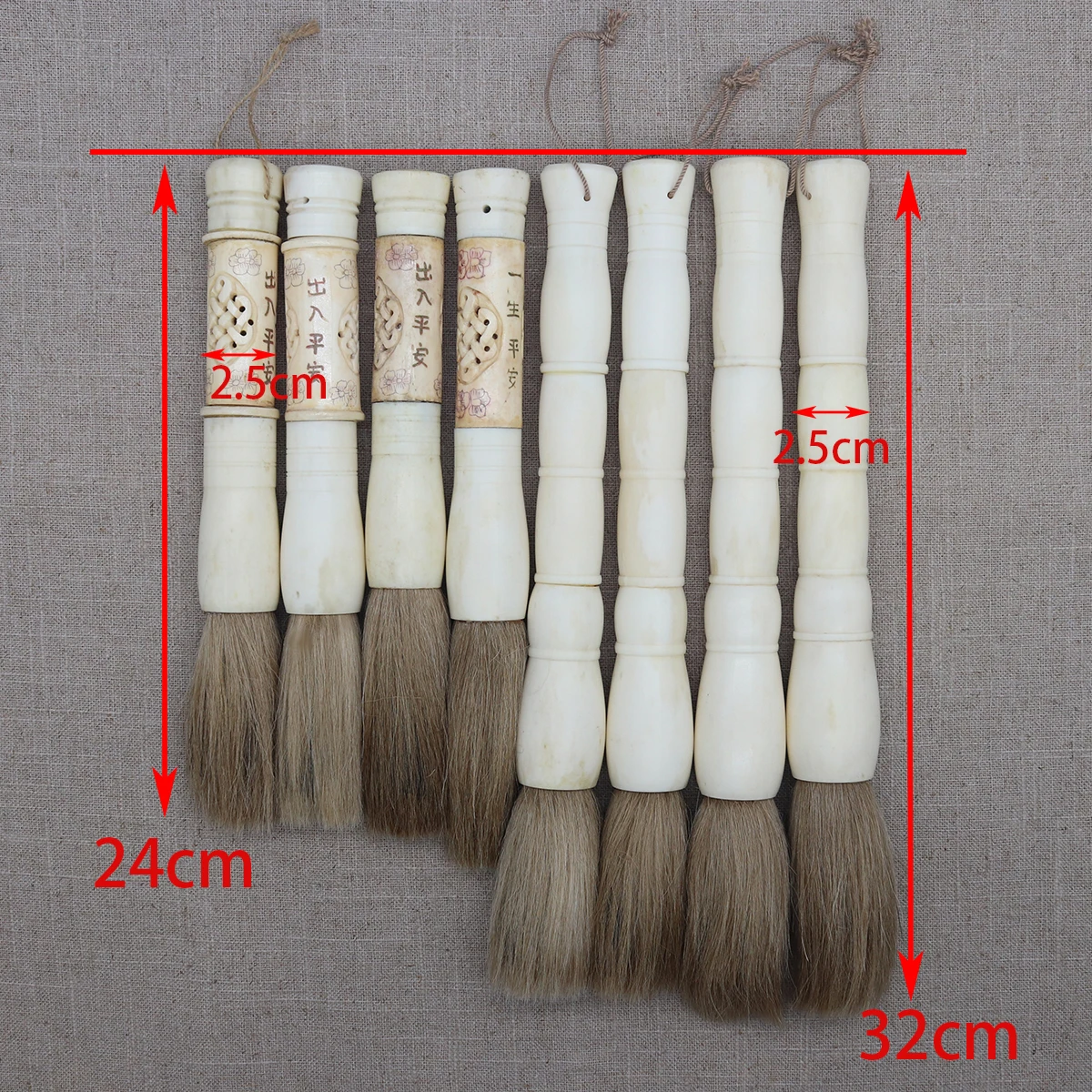 Decorative Calligraphy Brush, Carved Bone Accessory, Home Decoration