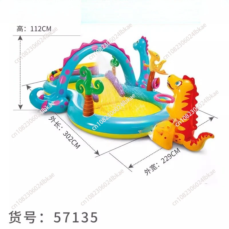 Tobogán inflable para niños, piscina con rociador de agua, castillo hinchable, centro de juegos familiar al aire libre